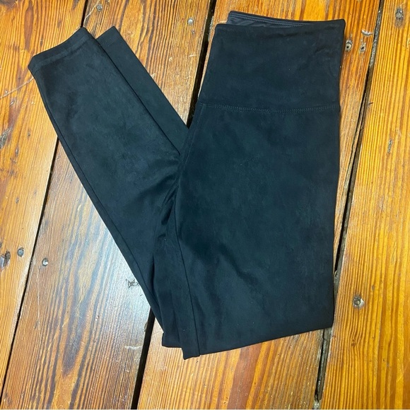 Intro Love the Fit Faux Suede Leggings Size S Black High Rise Tummy Control Fall - Picture 7 of 11